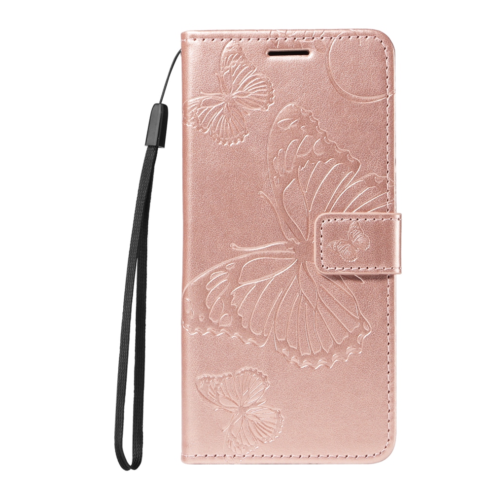 Big Butterfly knížkové pouzdro na Samsung Galaxy A27 - růžovozlaté