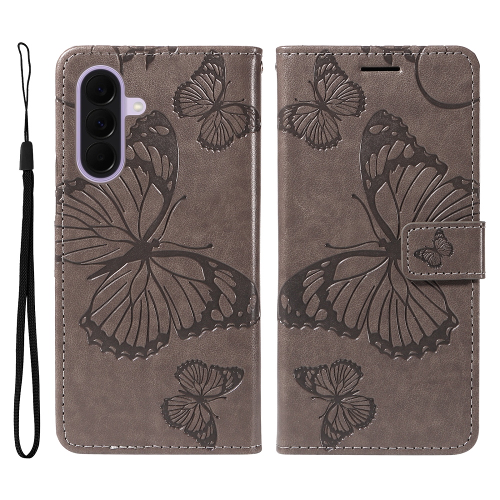 Big Butterfly knížkové pouzdro na Samsung Galaxy A27 - šedé