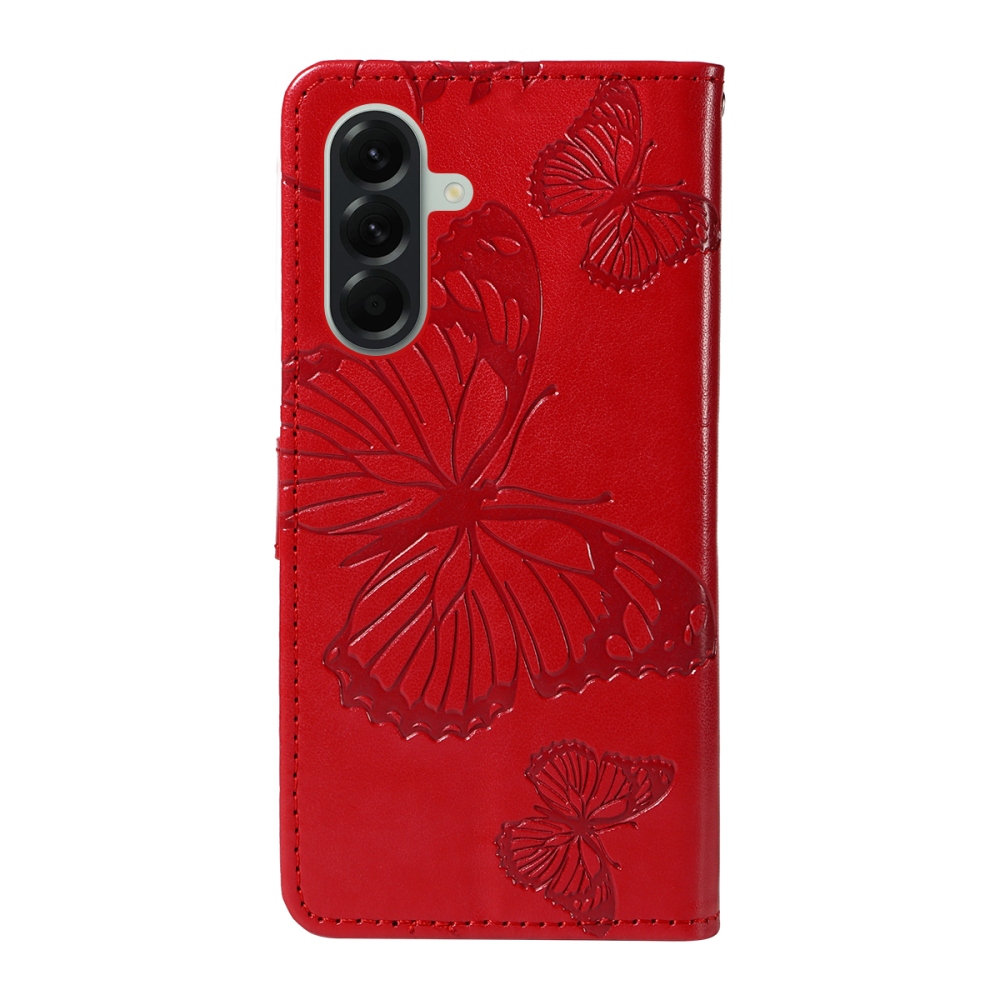 Big Butterfly knížkové pouzdro na Samsung Galaxy A57 5G - červené
