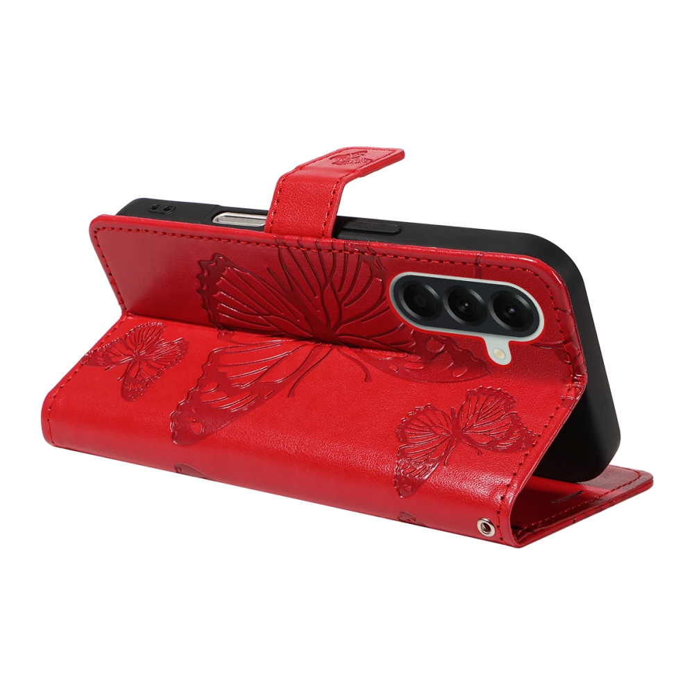 Big Butterfly knížkové pouzdro na Samsung Galaxy A57 5G - červené