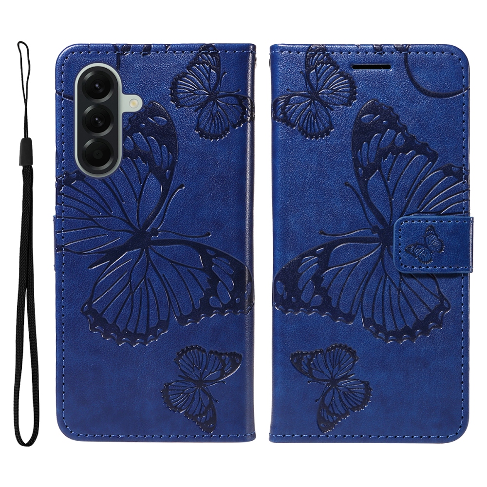 Big Butterfly knížkové pouzdro na Samsung Galaxy A57 5G - modré