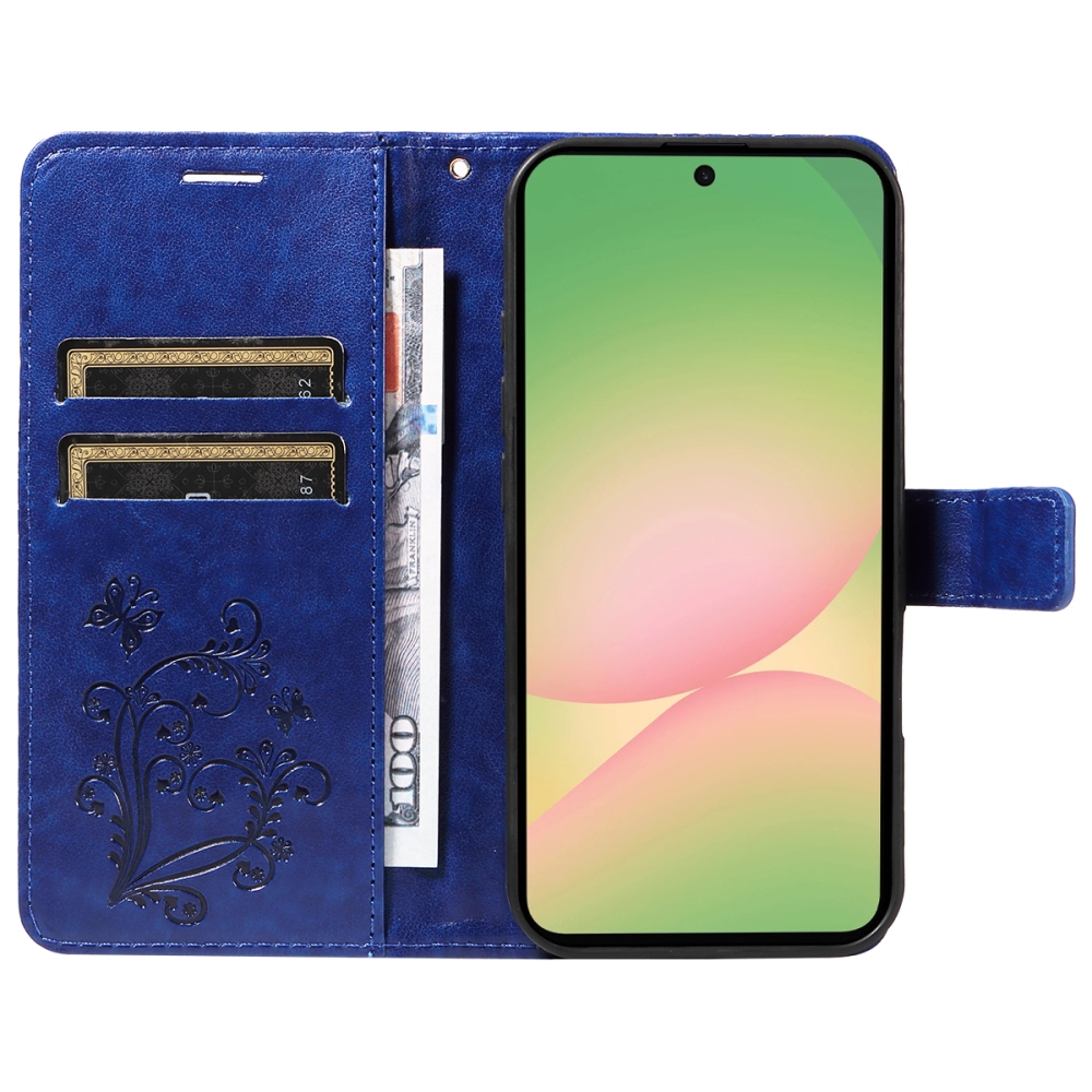 Big Butterfly knížkové pouzdro na Samsung Galaxy A57 5G - modré