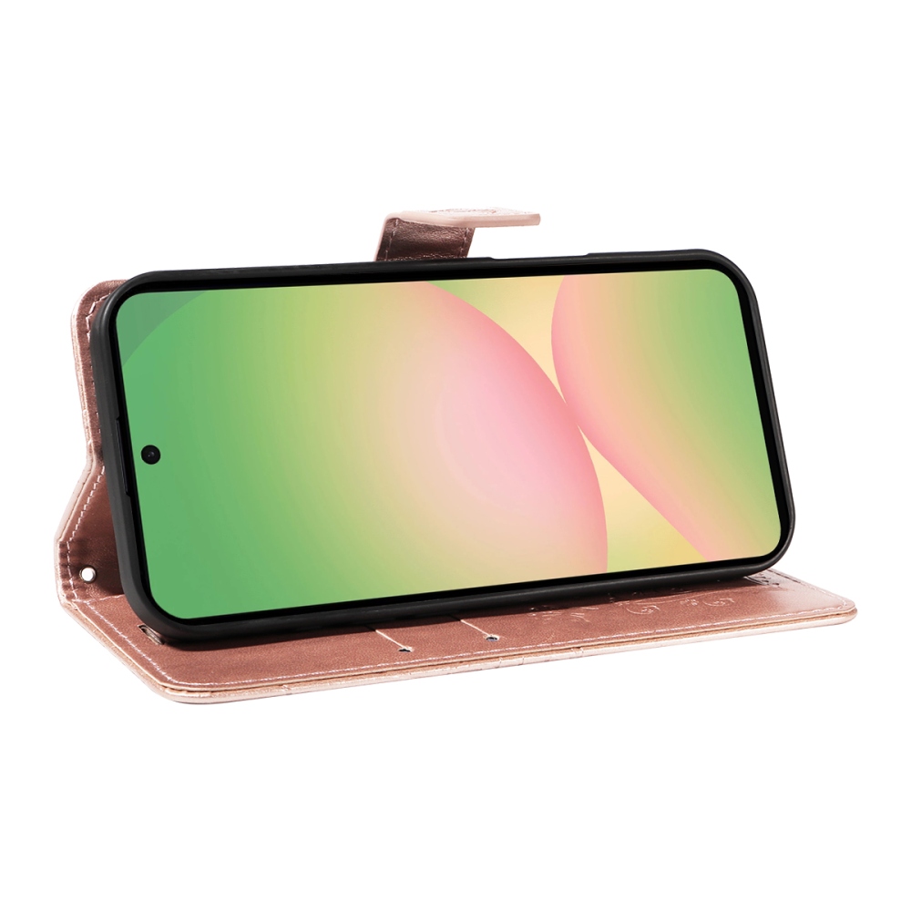 Big Butterfly knížkové pouzdro na Samsung Galaxy A57 5G - růžovozlaté