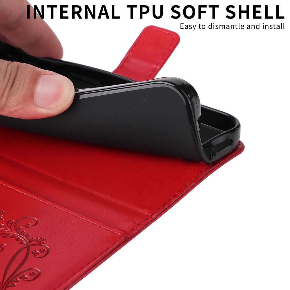 Big Butterfly knížkové pouzdro na Samsung Galaxy S26+ - červené