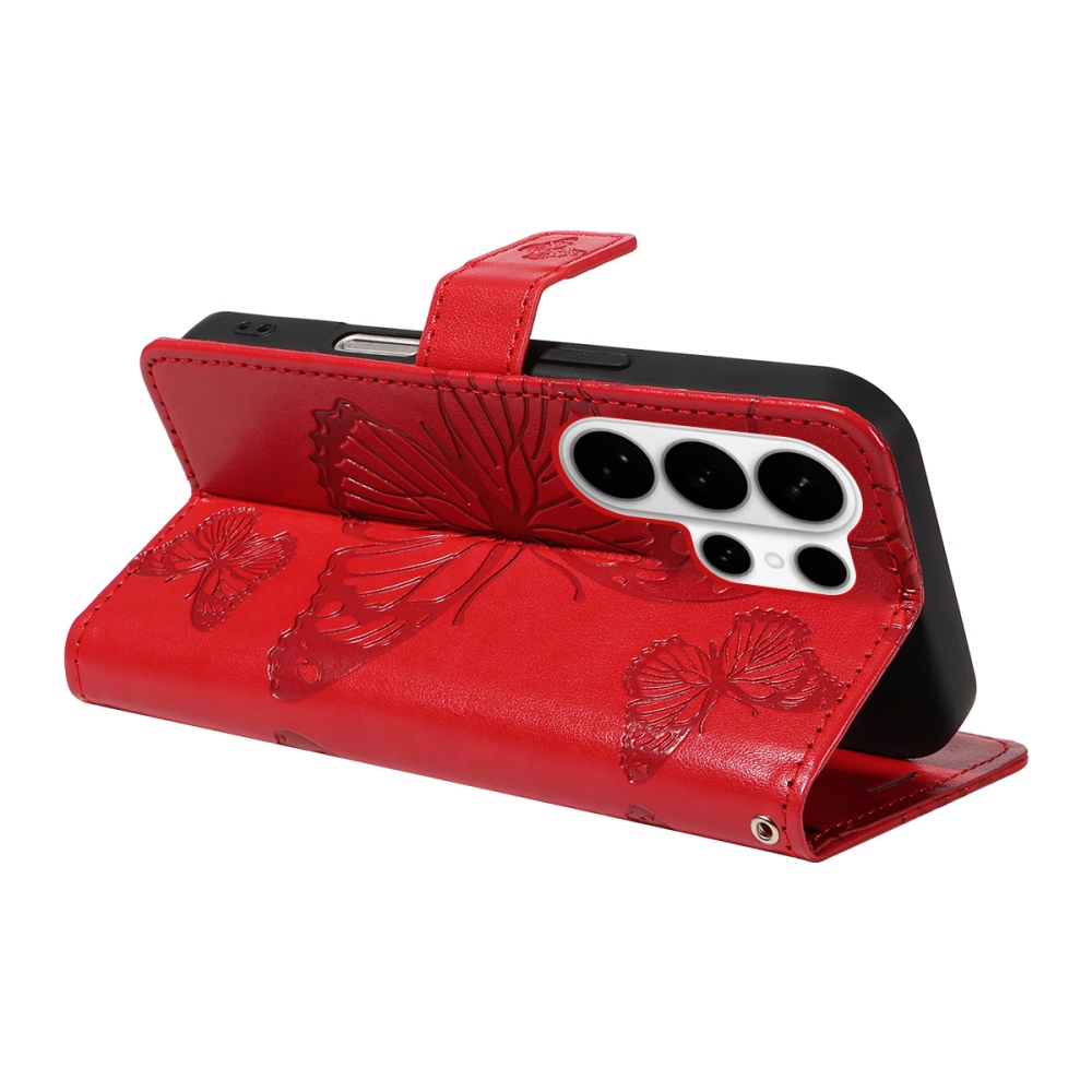 Big Butterfly knížkové pouzdro na Samsung Galaxy S26 Ultra - červené