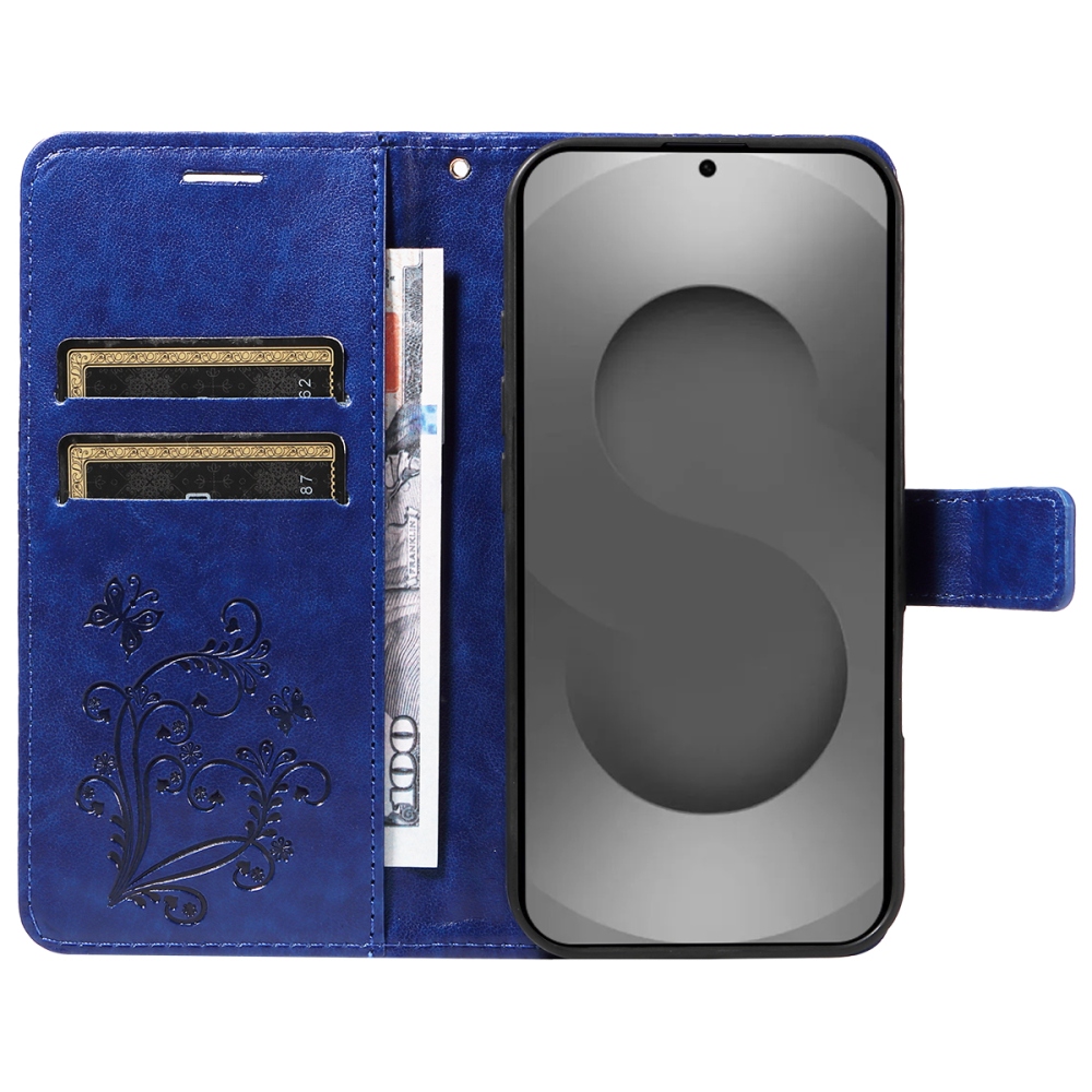 Big Butterfly knížkové pouzdro na Samsung Galaxy S26 Ultra - modré