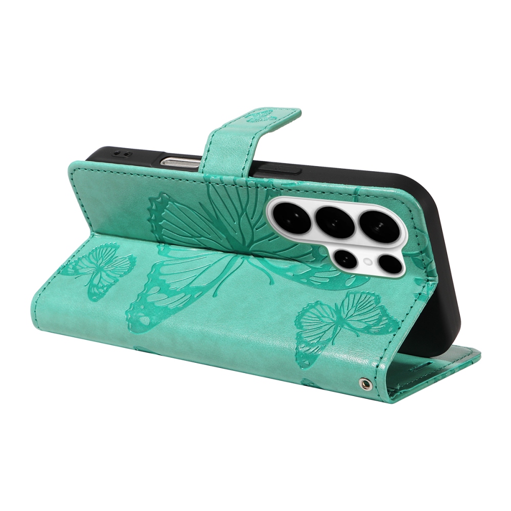 Big Butterfly knížkové pouzdro na Samsung Galaxy S26 Ultra - modrozelené