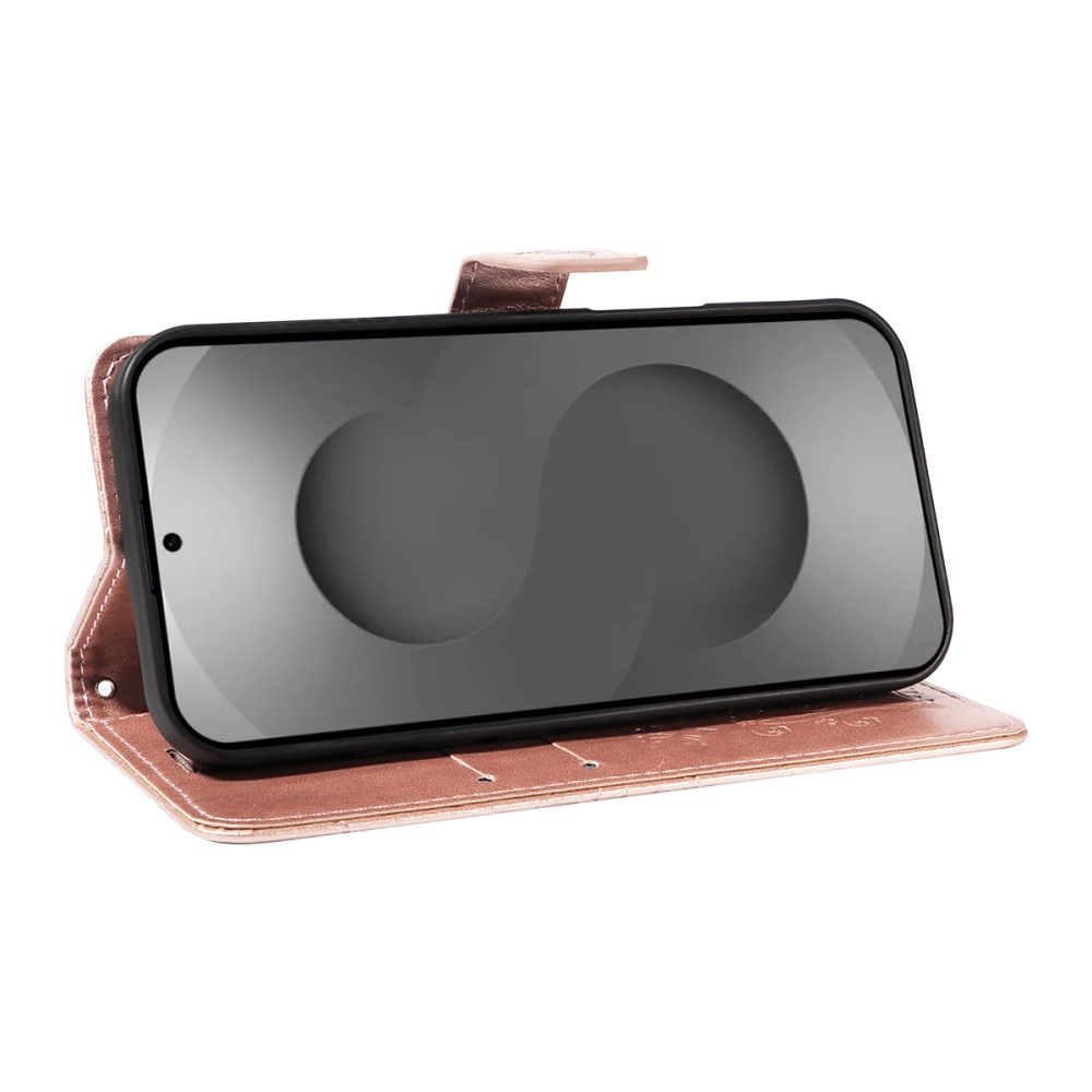 Big Butterfly knížkové pouzdro na Samsung Galaxy S26 Ultra - růžovozlaté