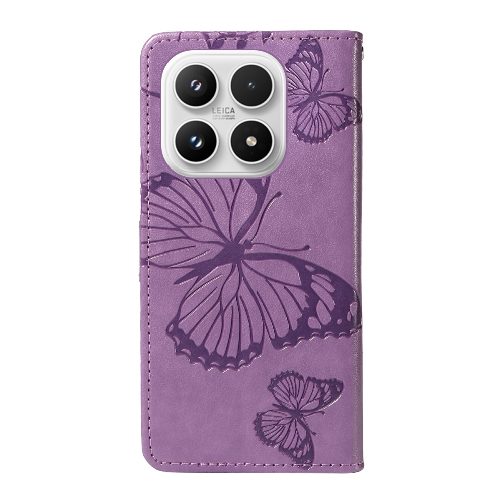 Big Butterfly knížkové pouzdro na Xiaomi 17 - fialové