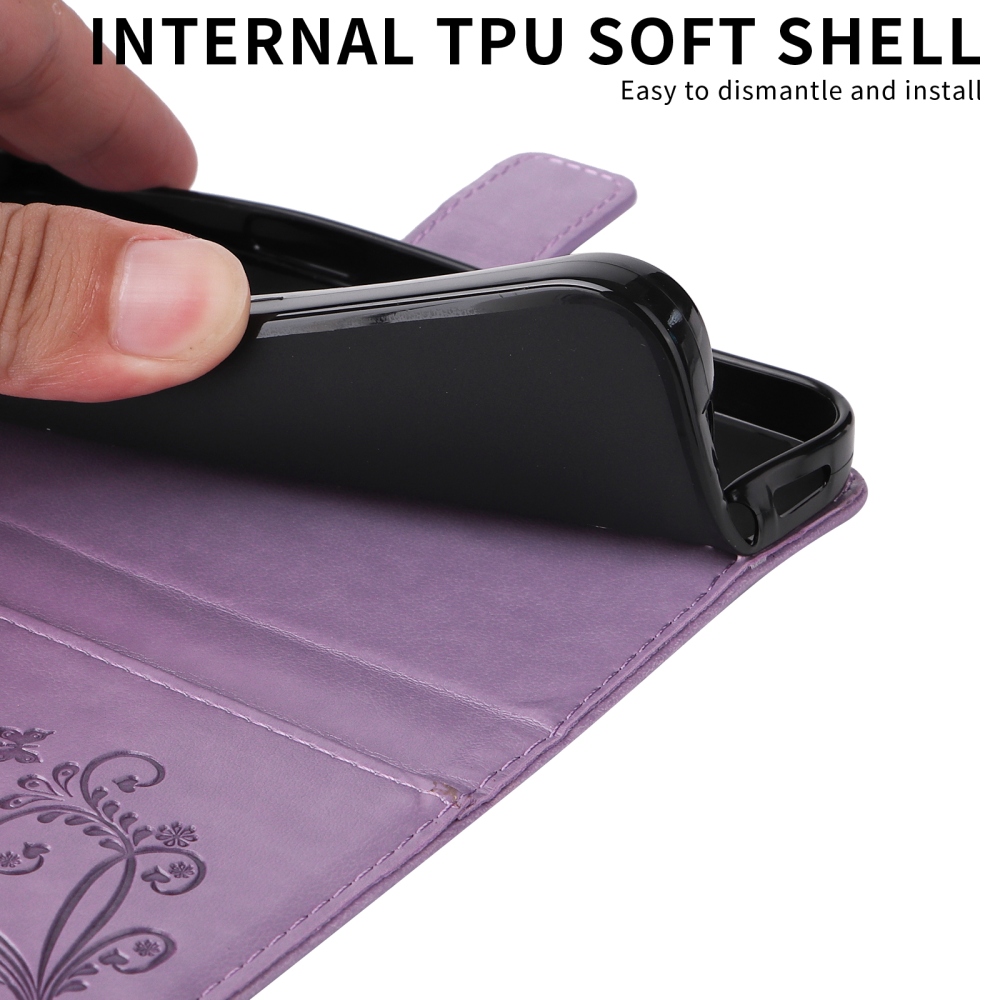 Big Butterfly knížkové pouzdro na Xiaomi 17 - fialové