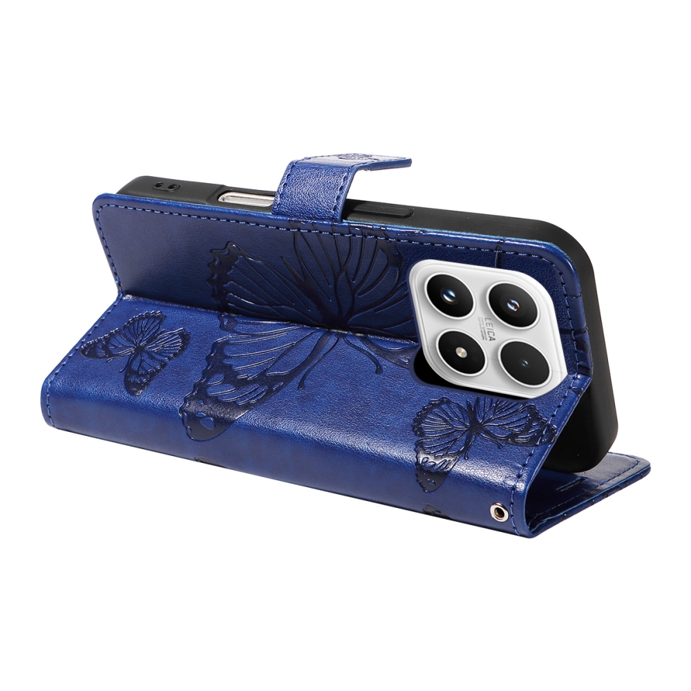 Big Butterfly knížkové pouzdro na Xiaomi 17 - modré