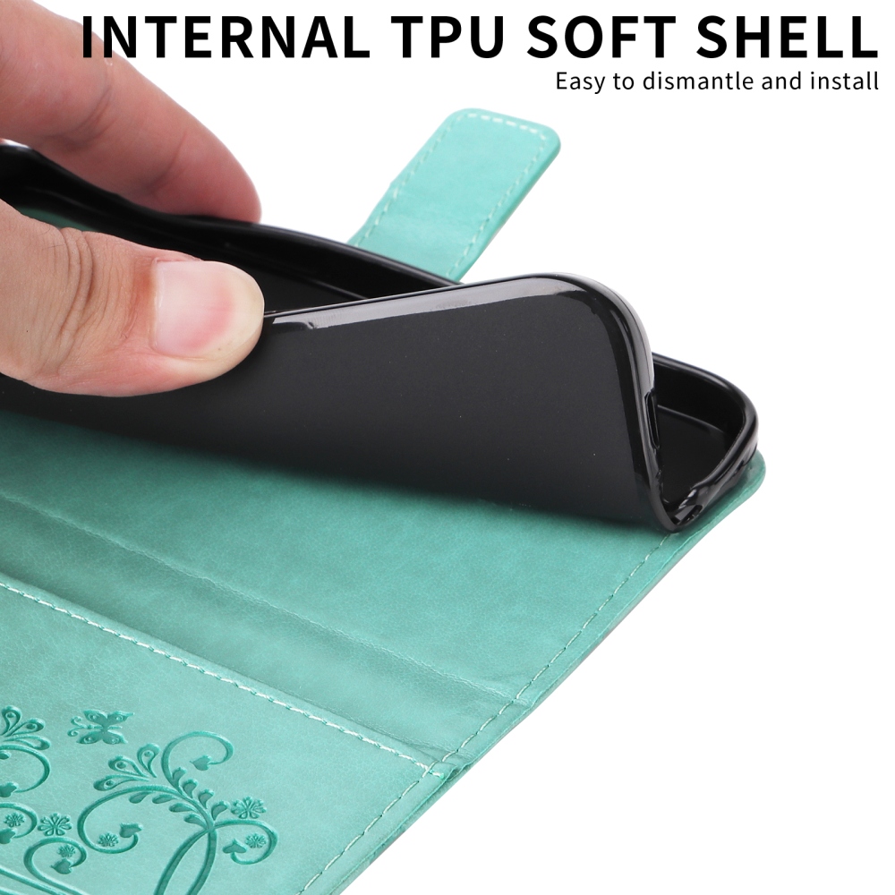 Big Butterfly knížkové pouzdro na Xiaomi 17 - modrozelené