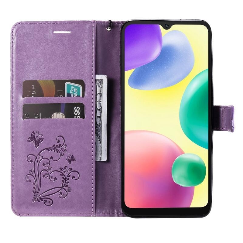 Big Butterfly knížkové pouzdro na Xiaomi Redmi 10A - fialové