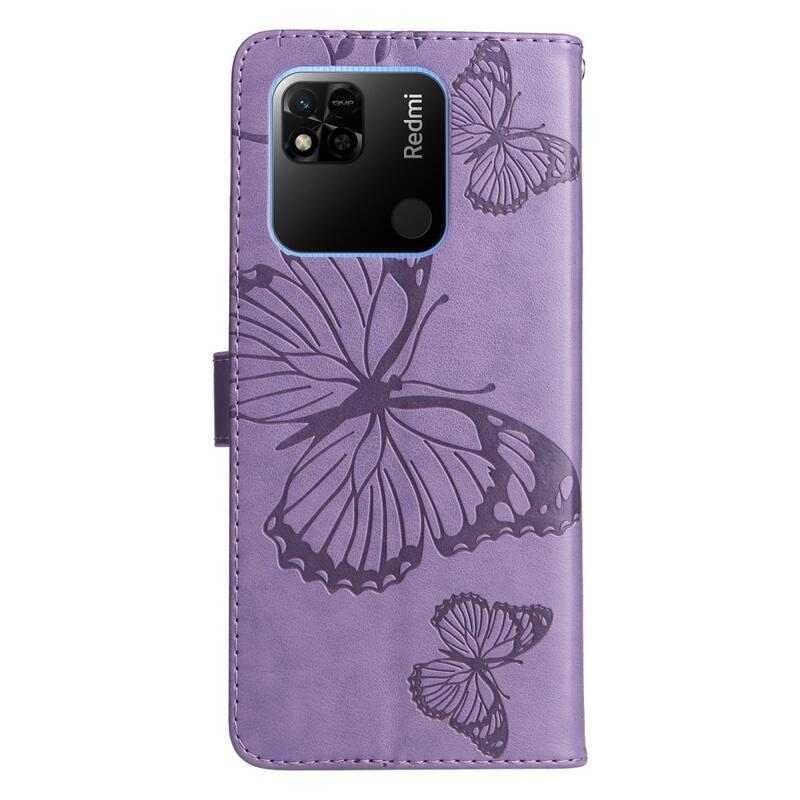 Big Butterfly knížkové pouzdro na Xiaomi Redmi 10A - fialové