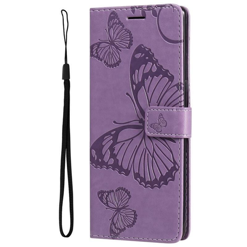 Big Butterfly knížkové pouzdro na Xiaomi Redmi 10A - fialové