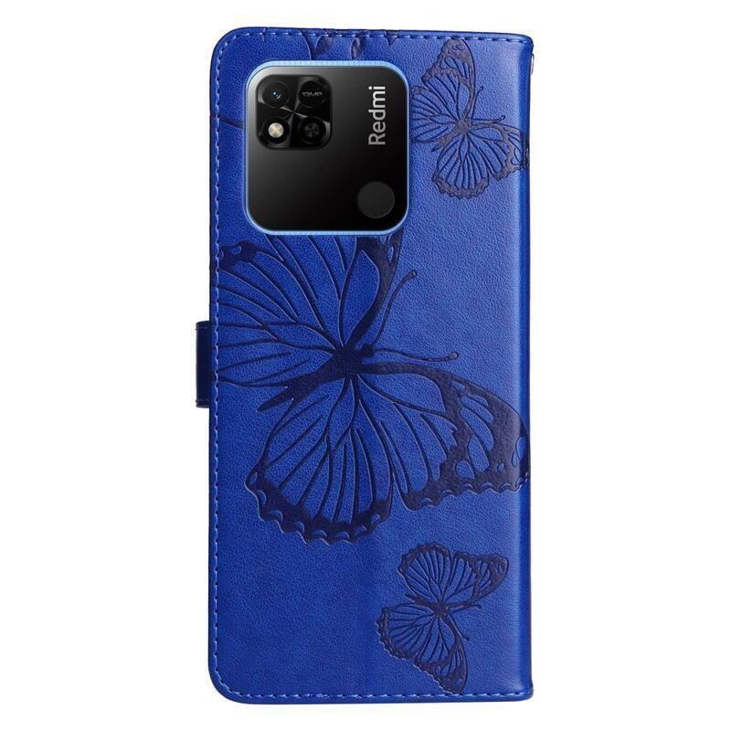 Big Butterfly knížkové pouzdro na Xiaomi Redmi 10A - modré
