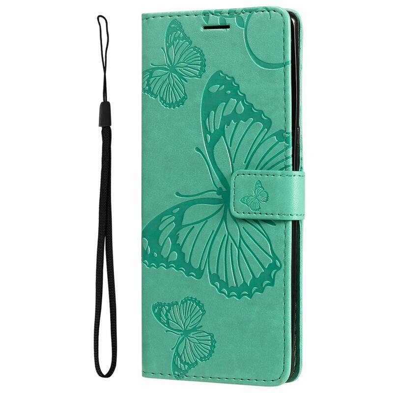 Big Butterfly knížkové pouzdro na Xiaomi Redmi 10A - modrozelené