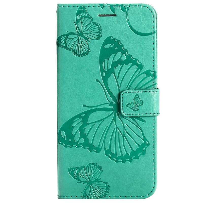Big Butterfly knížkové pouzdro na Xiaomi Redmi 10A - modrozelené