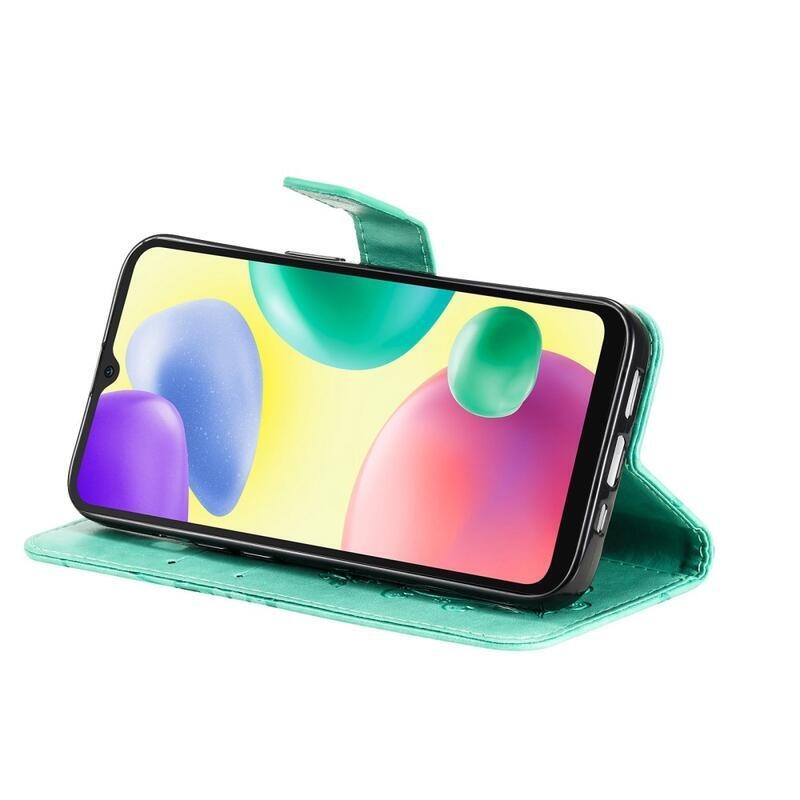 Big Butterfly knížkové pouzdro na Xiaomi Redmi 10A - modrozelené