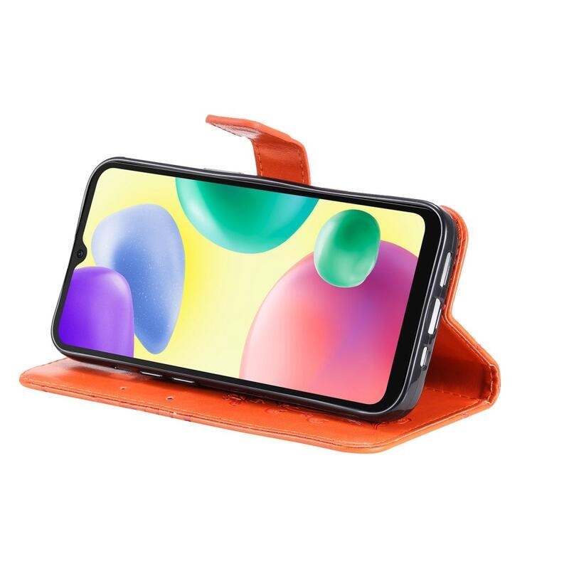 Big Butterfly knížkové pouzdro na Xiaomi Redmi 10A - oranžové