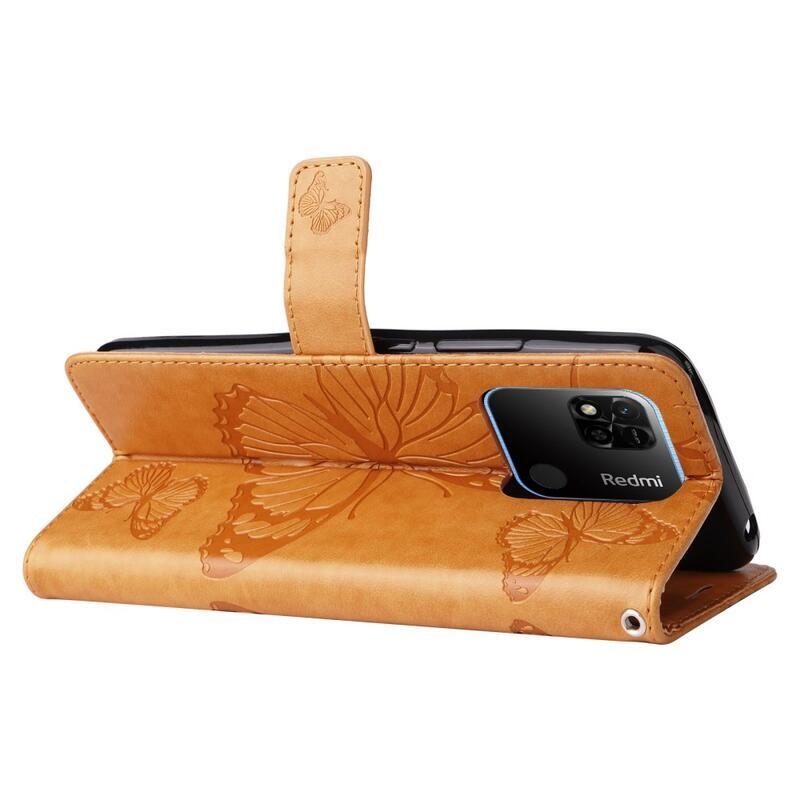 Big Butterfly knížkové pouzdro na Xiaomi Redmi 10A - žluté