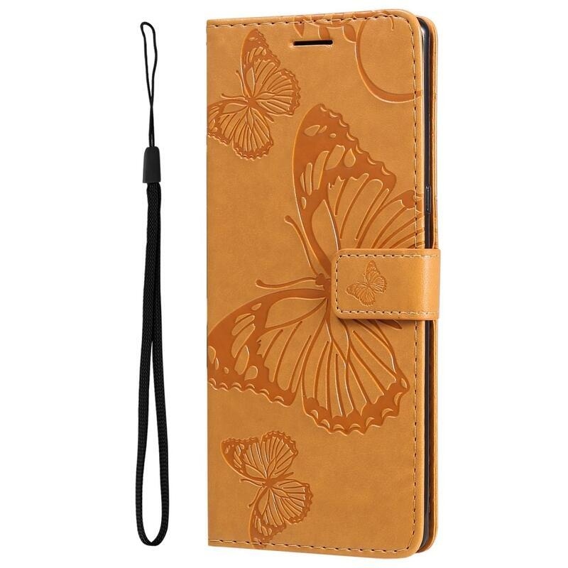 Big Butterfly knížkové pouzdro na Xiaomi Redmi 10A - žluté