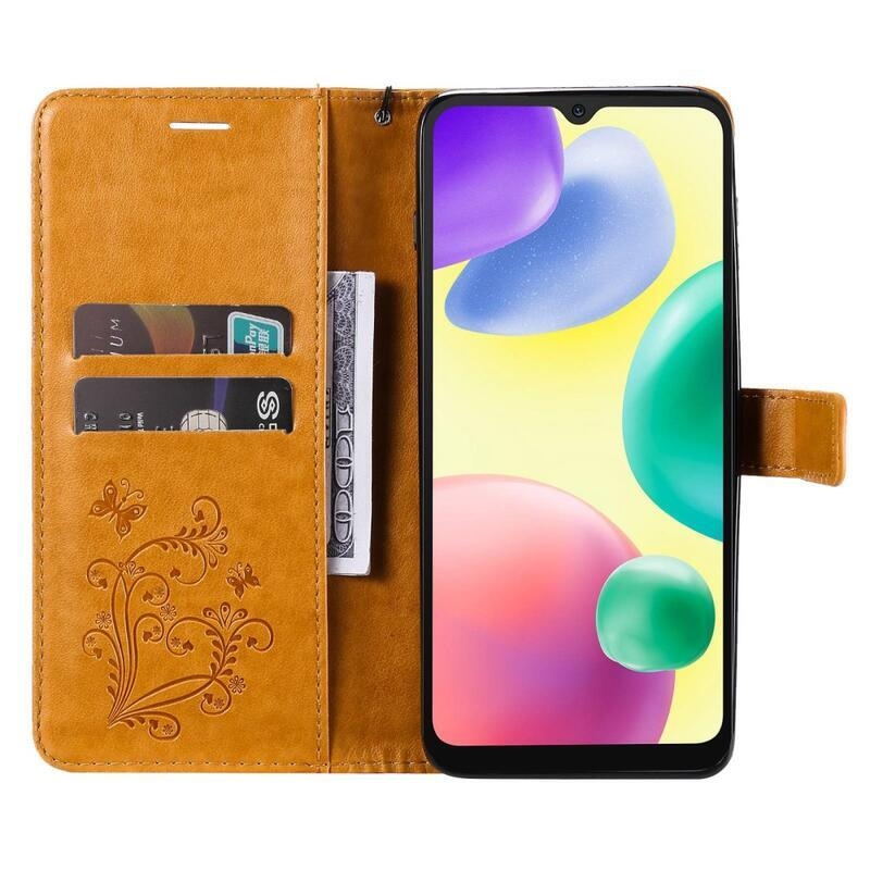 Big Butterfly knížkové pouzdro na Xiaomi Redmi 10A - žluté