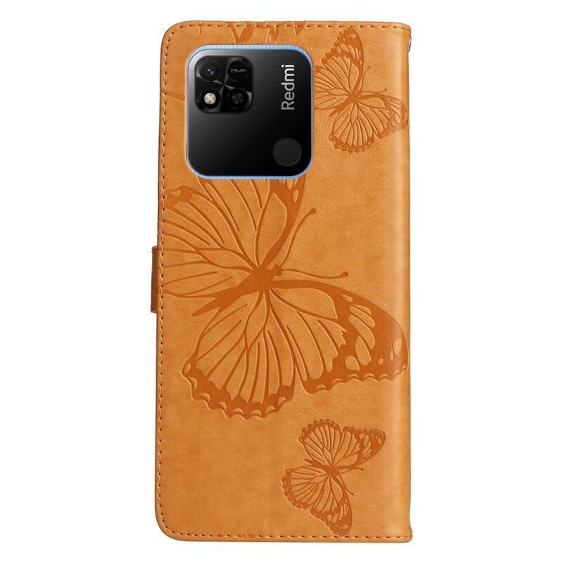 Big Butterfly knížkové pouzdro na Xiaomi Redmi 10A - žluté