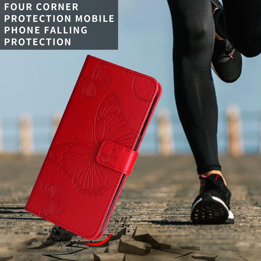 Big Butterfly knížkové pouzdro na Xiaomi Redmi Note 15 Pro 5G - červené