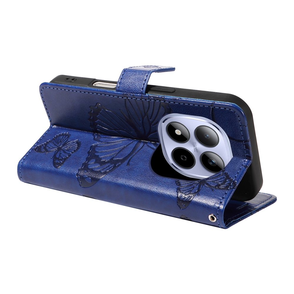 Big Butterfly knížkové pouzdro na Xiaomi Redmi Note 15 Pro 5G - modré