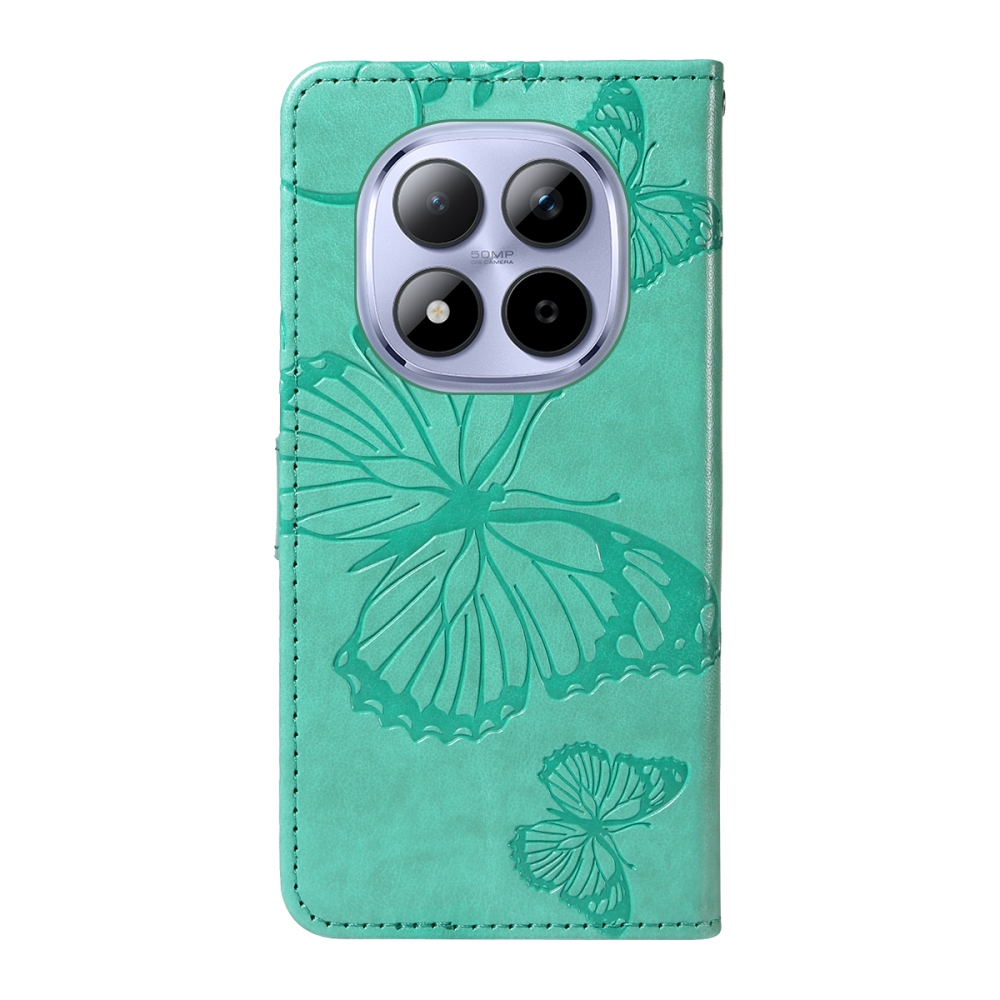 Big Butterfly knížkové pouzdro na Xiaomi Redmi Note 15 Pro 5G - modrozelené