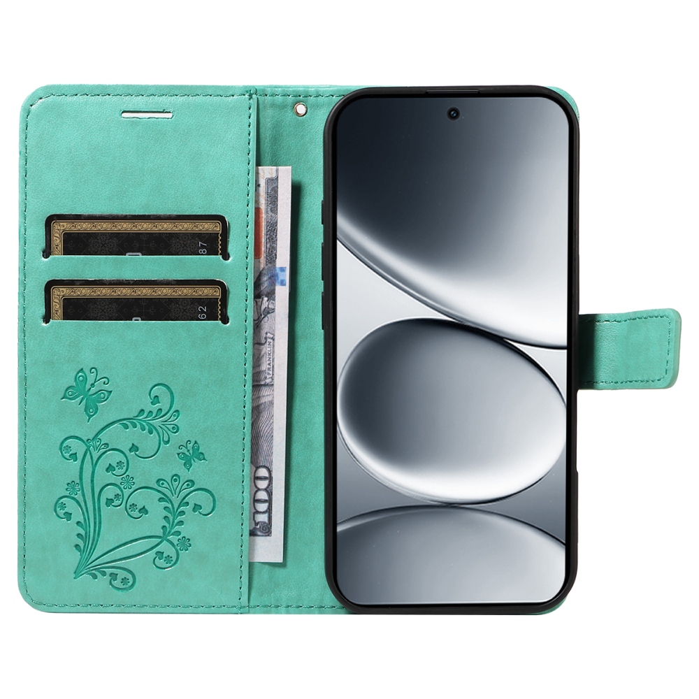 Big Butterfly knížkové pouzdro na Xiaomi Redmi Note 15 Pro 5G - modrozelené