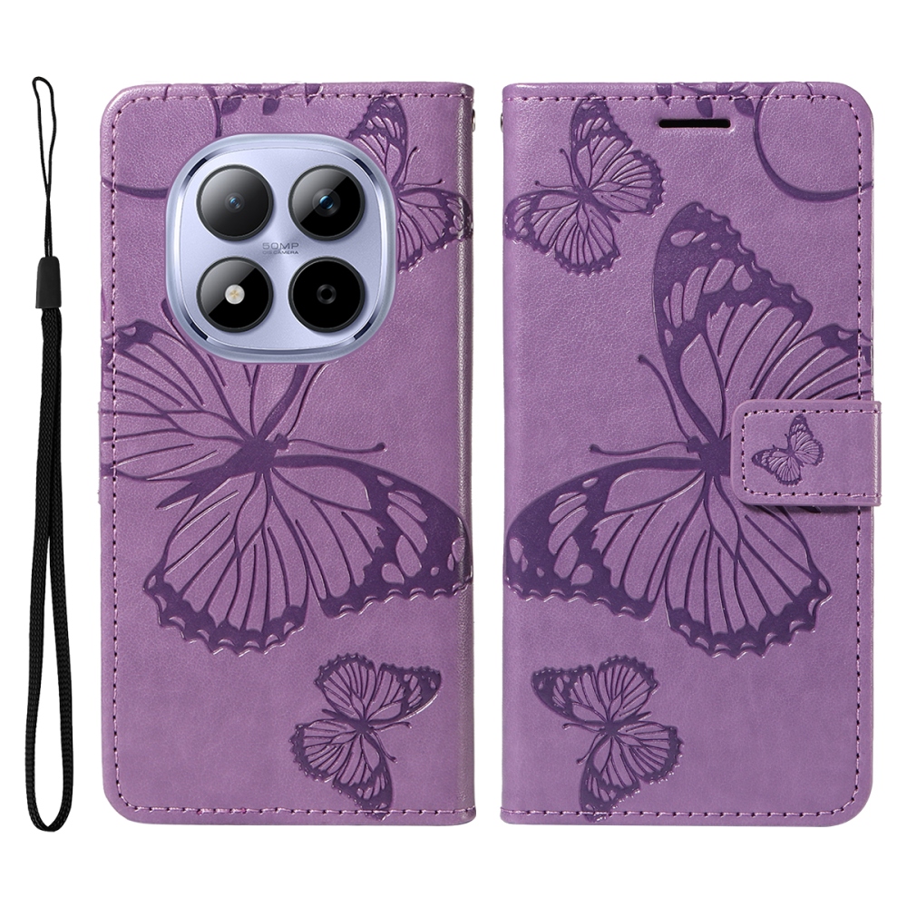 Big Butterfly knížkové pouzdro na Xiaomi Redmi Note 15 Pro 5G - světlefialové