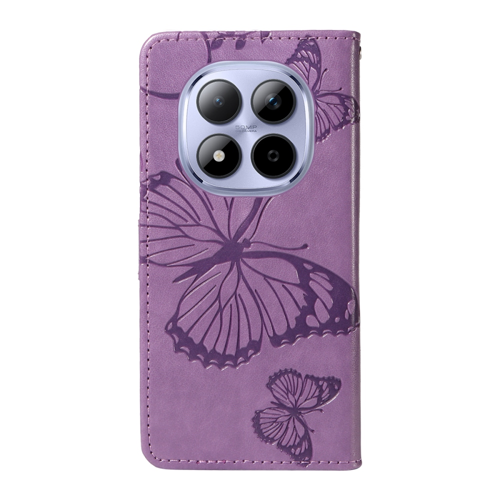 Big Butterfly knížkové pouzdro na Xiaomi Redmi Note 15 Pro 5G - světlefialové