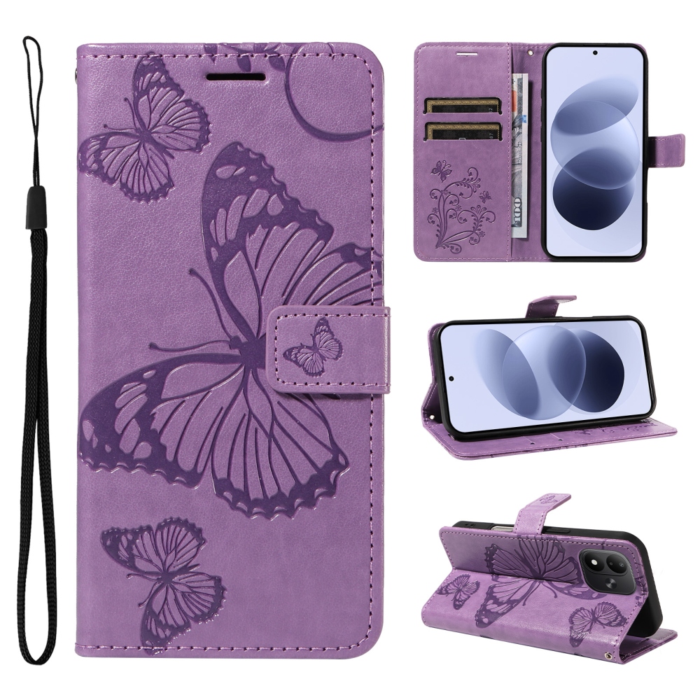 Big Butterfly knížkové pouzdro na Xiaomi Redmi Note 17 4G/5G - fialové