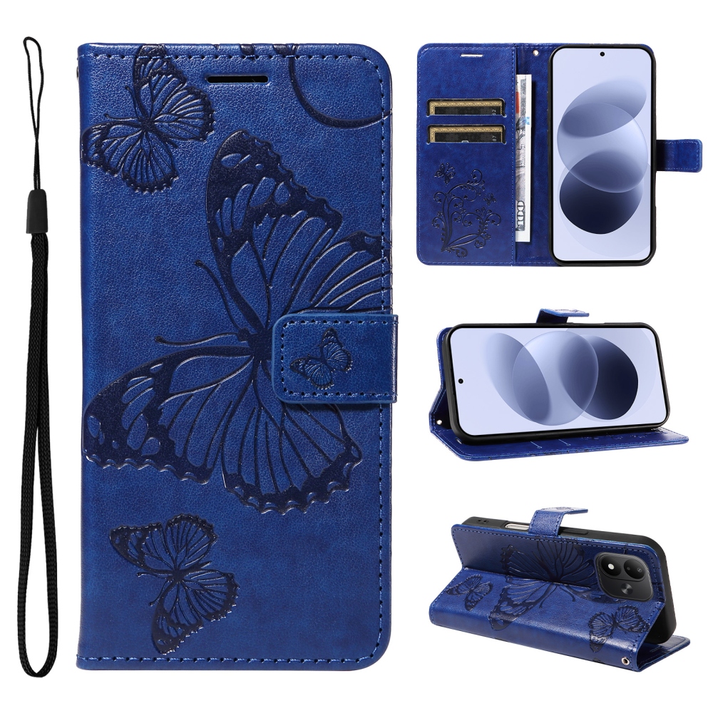 Big Butterfly knížkové pouzdro na Xiaomi Redmi Note 17 4G/5G - modré
