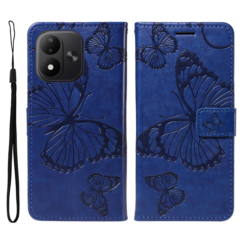 Big Butterfly knížkové pouzdro na Xiaomi Redmi Note 17 4G/5G - modré