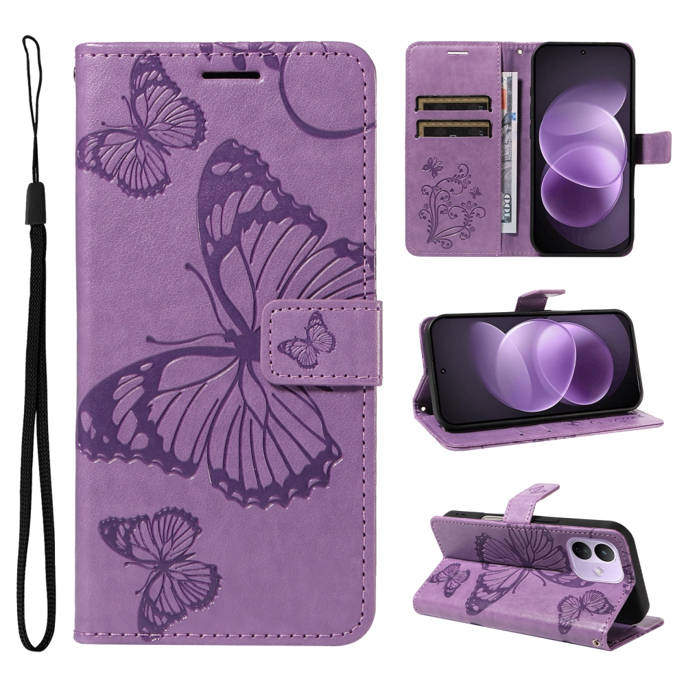 Big Butterfly knížkové pouzdro na Xiaomi Redmi Note 17 Pro 5G - fialové