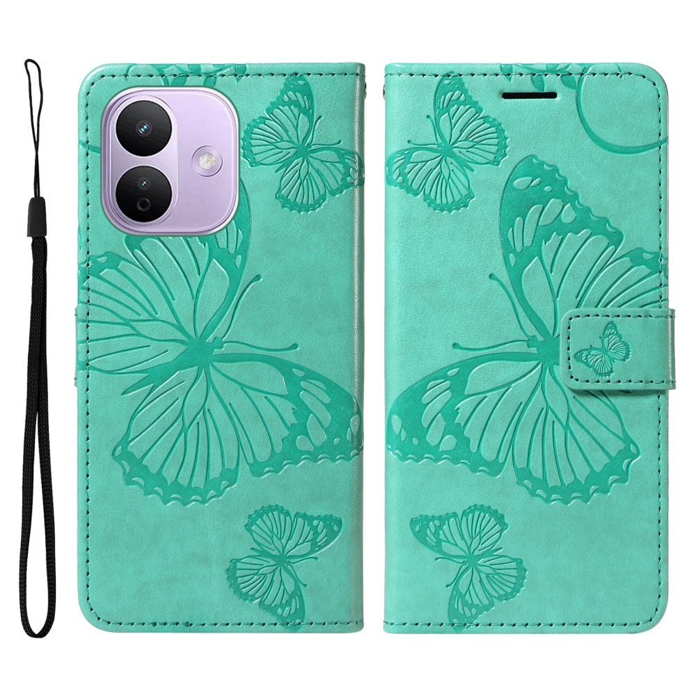 Big Butterfly knížkové pouzdro na Xiaomi Redmi Note 17 Pro 5G - modrozelené