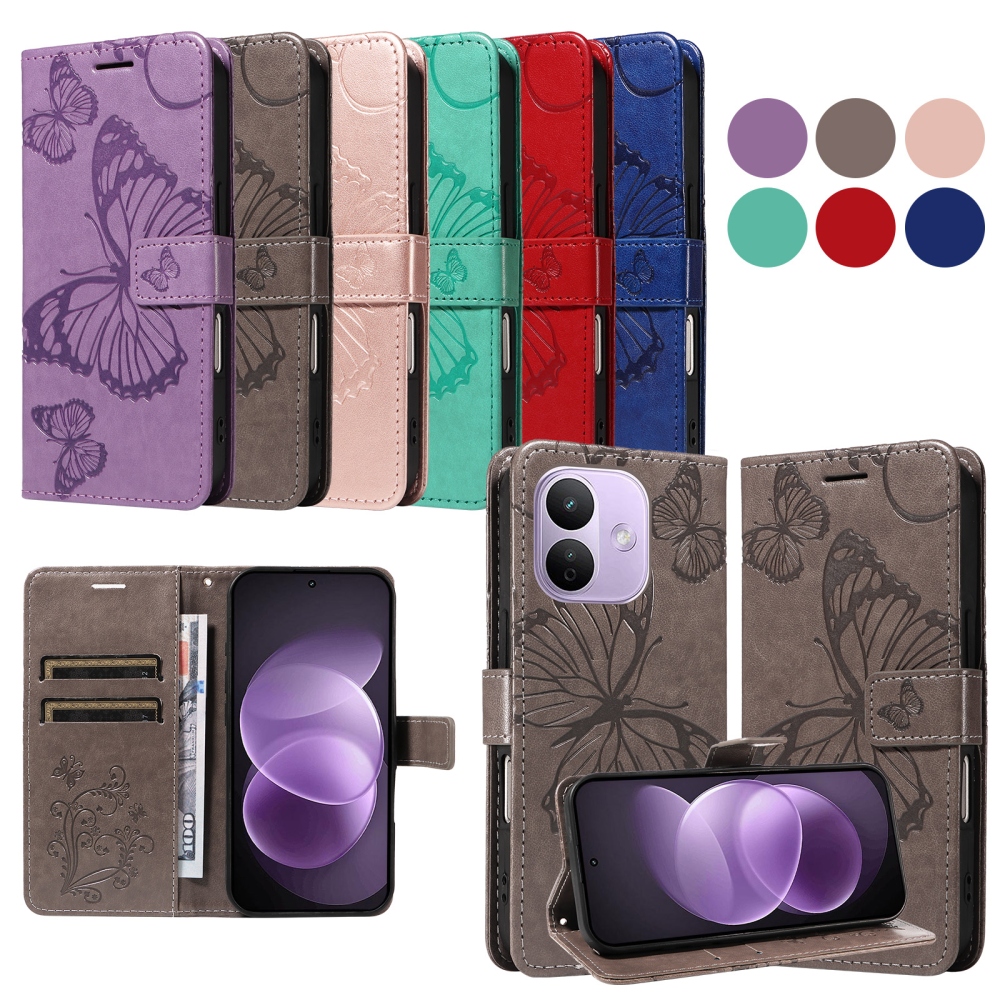 Big Butterfly knížkové pouzdro na Xiaomi Redmi Note 17 Pro 5G - šedé