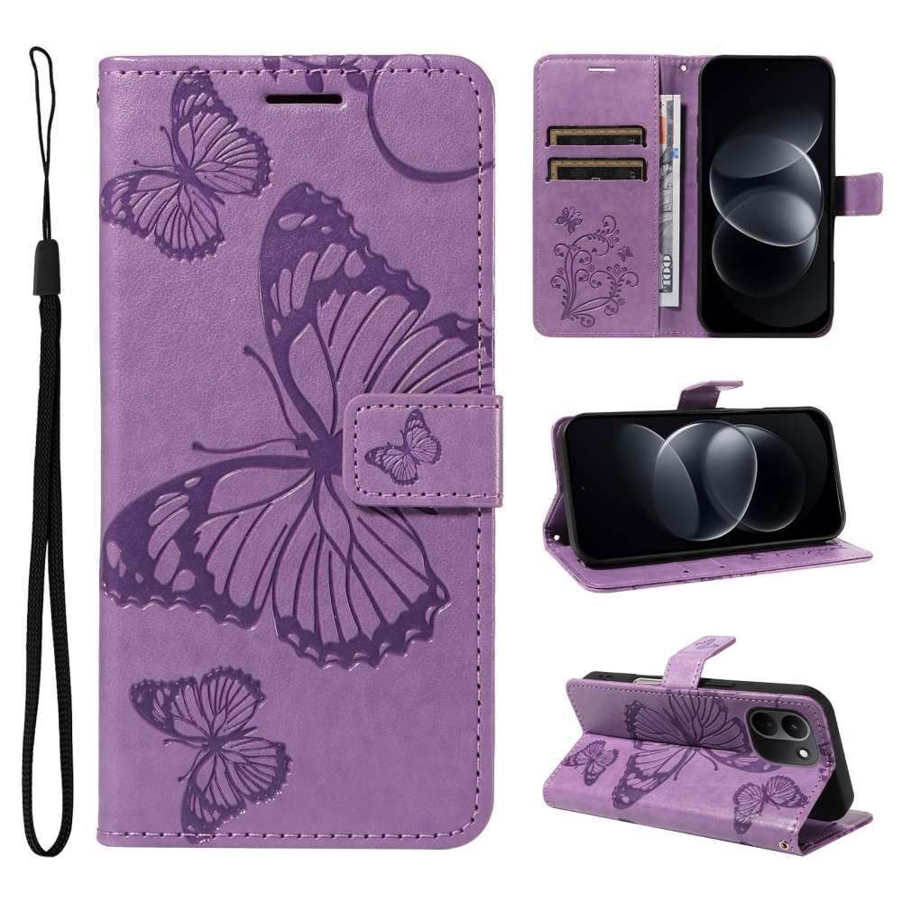 Big Butterfly knížkové pouzdro na Xiaomi Redmi Note 17 Pro Max 5G - fialové
