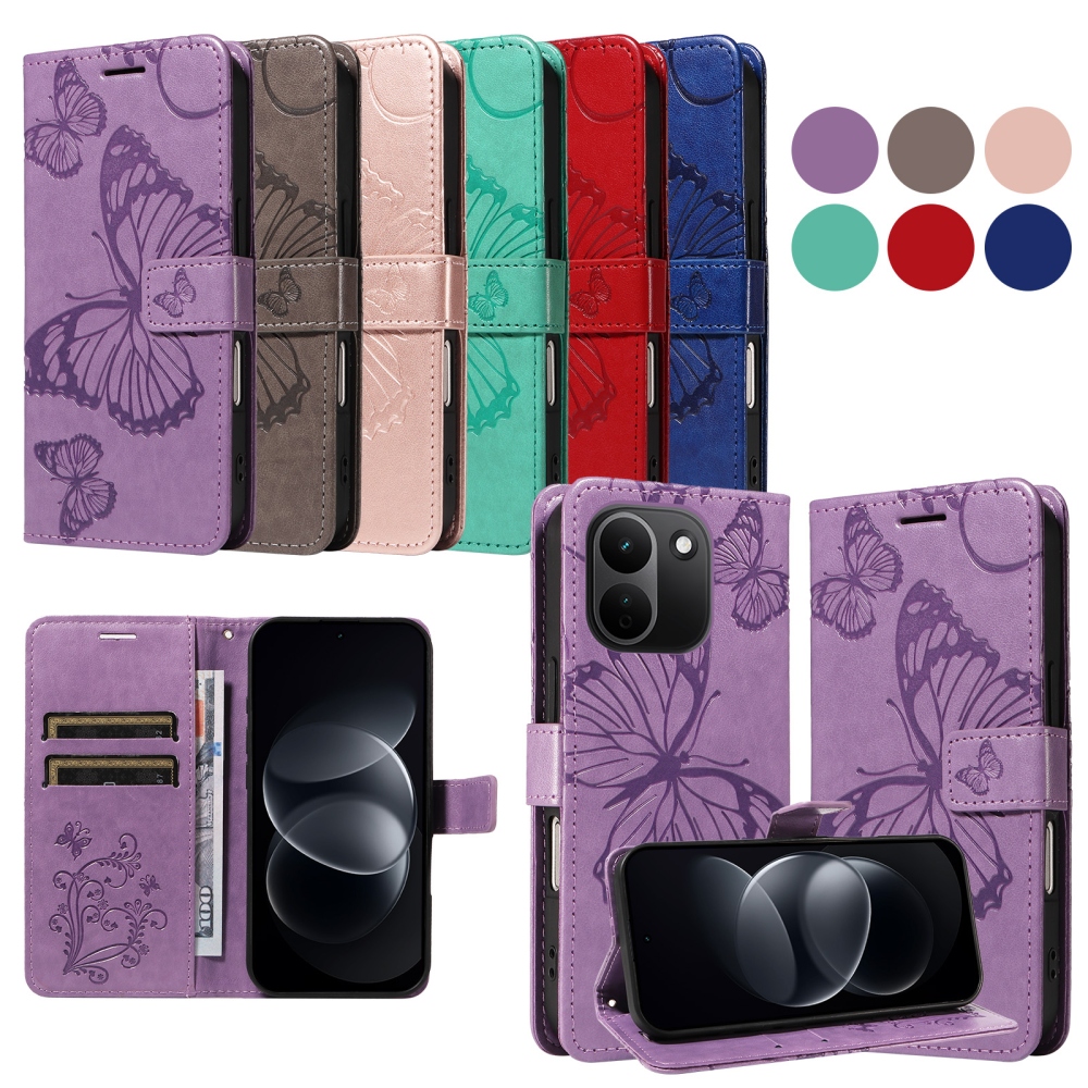 Big Butterfly knížkové pouzdro na Xiaomi Redmi Note 17 Pro Max 5G - fialové