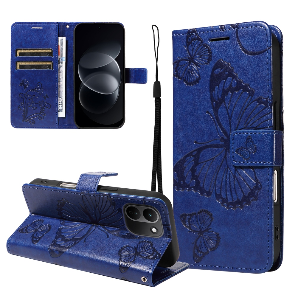 Big Butterfly knížkové pouzdro na Xiaomi Redmi Note 17 Pro Max 5G - modré