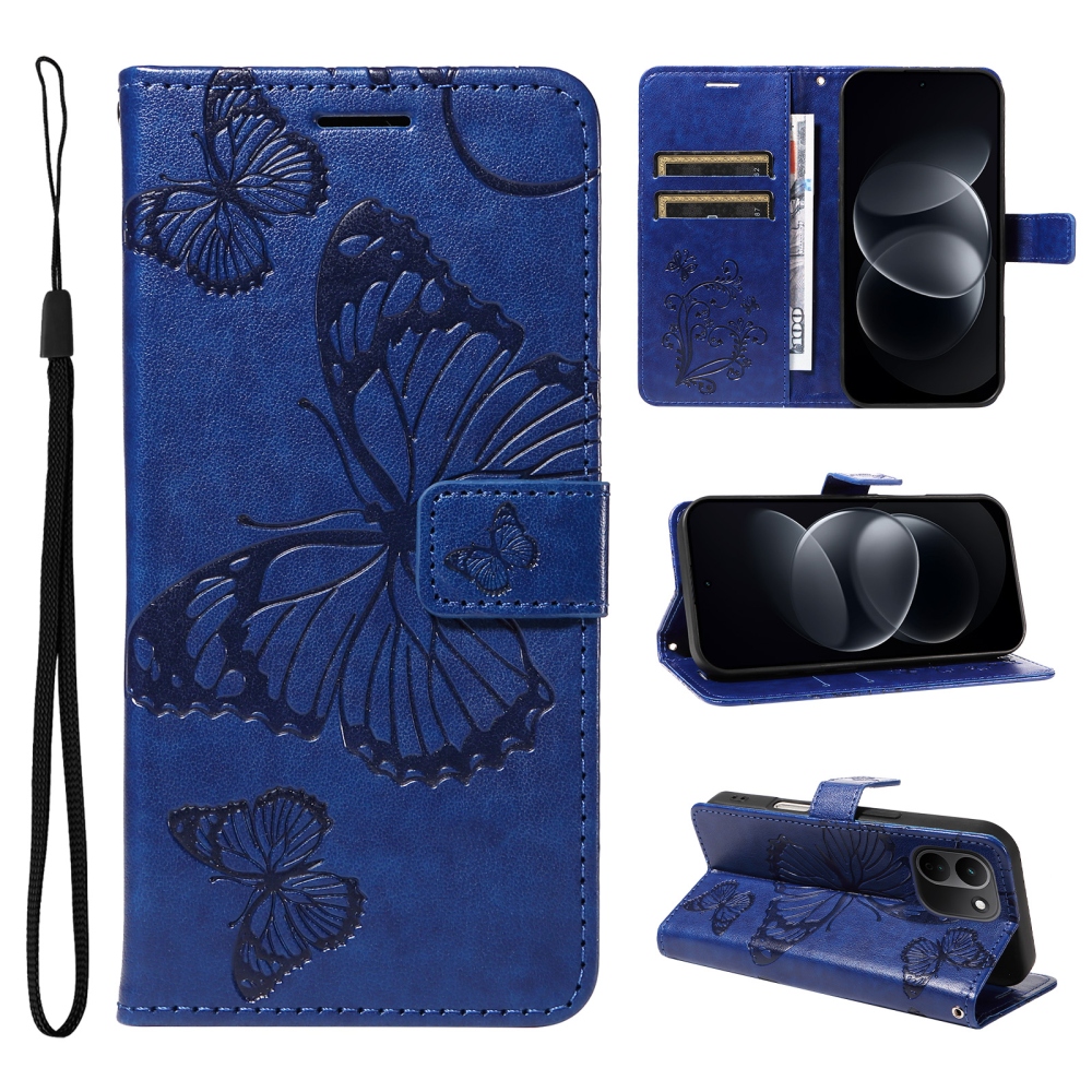 Big Butterfly knížkové pouzdro na Xiaomi Redmi Note 17 Pro Max 5G - modré