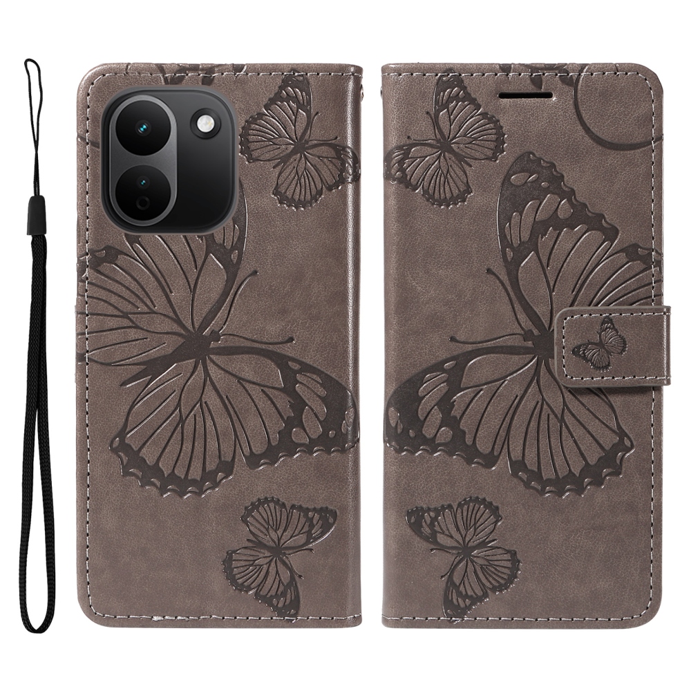 Big Butterfly knížkové pouzdro na Xiaomi Redmi Note 17 Pro Max 5G - šedé