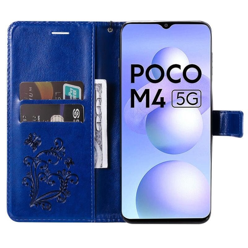 Big Butterfly peněženkové pouzdro pro mobil Xiaomi Poco M4 5G - modré