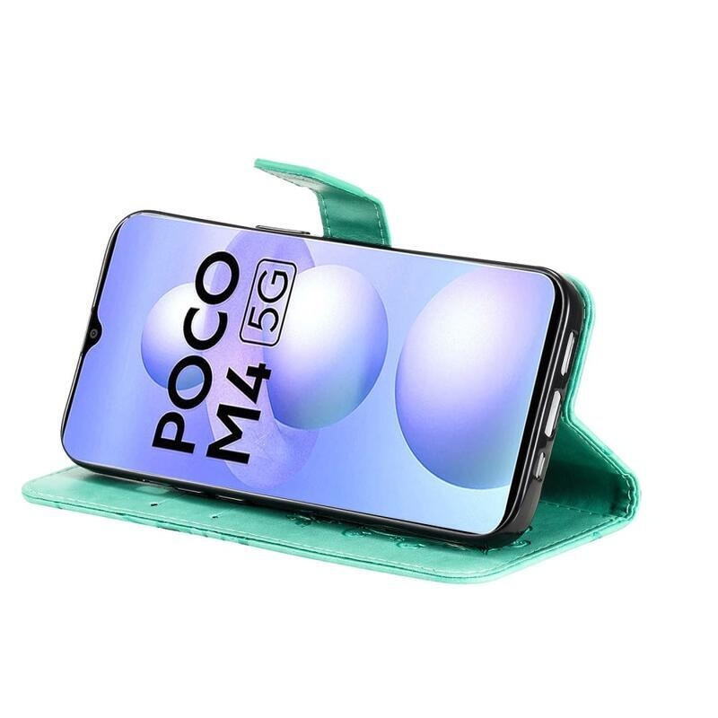 Big Butterfly peněženkové pouzdro pro mobil Xiaomi Poco M4 5G - zelené