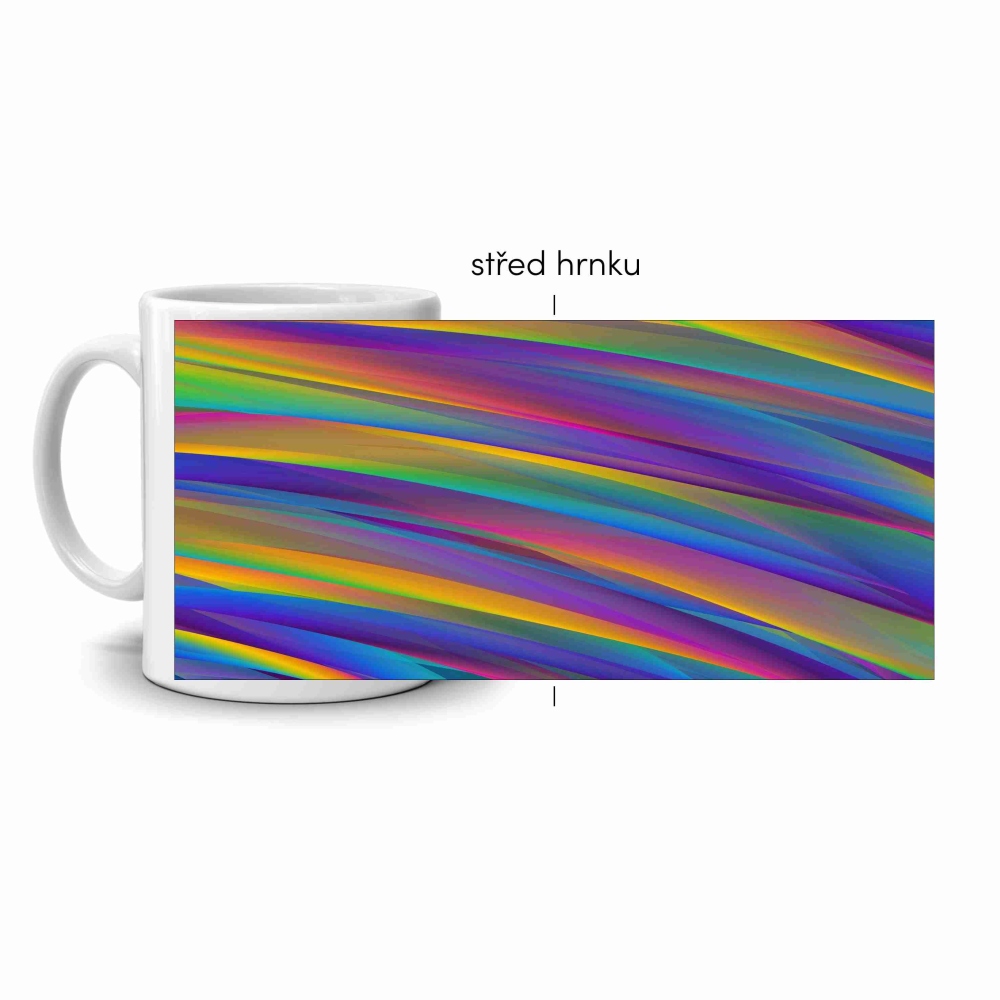 Bílý keramický hrnek 330ml s obrázkem - abstraktní motiv 5