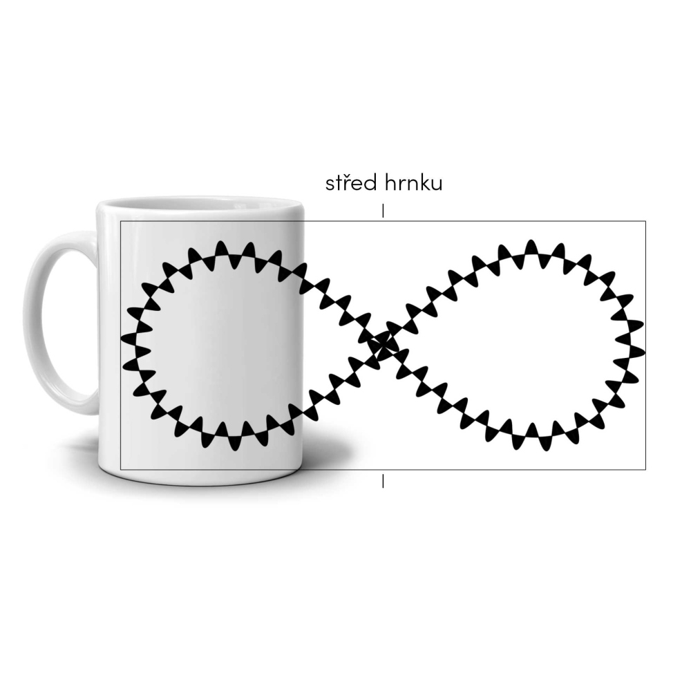 Bílý keramický hrnek 330ml s obrázkem - abstraktní motiv 6