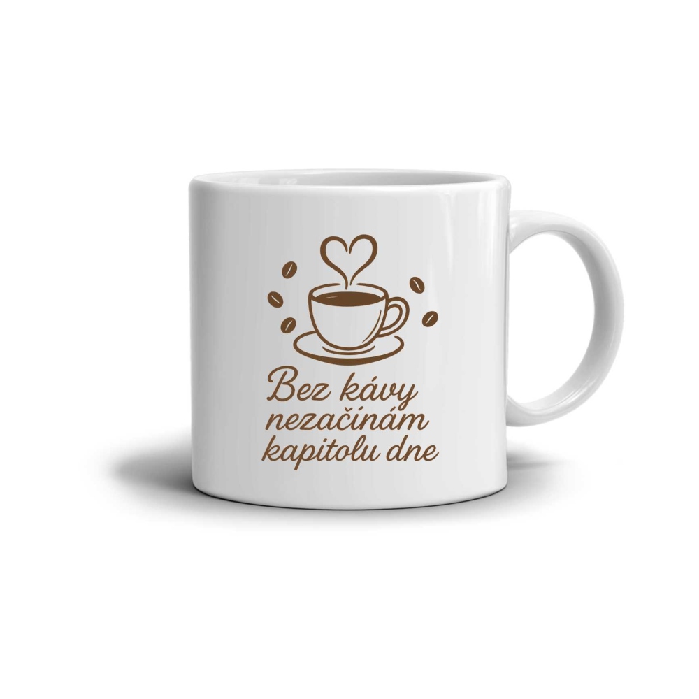 Bílý keramický hrnek 330ml s obrázkem - bez kávy